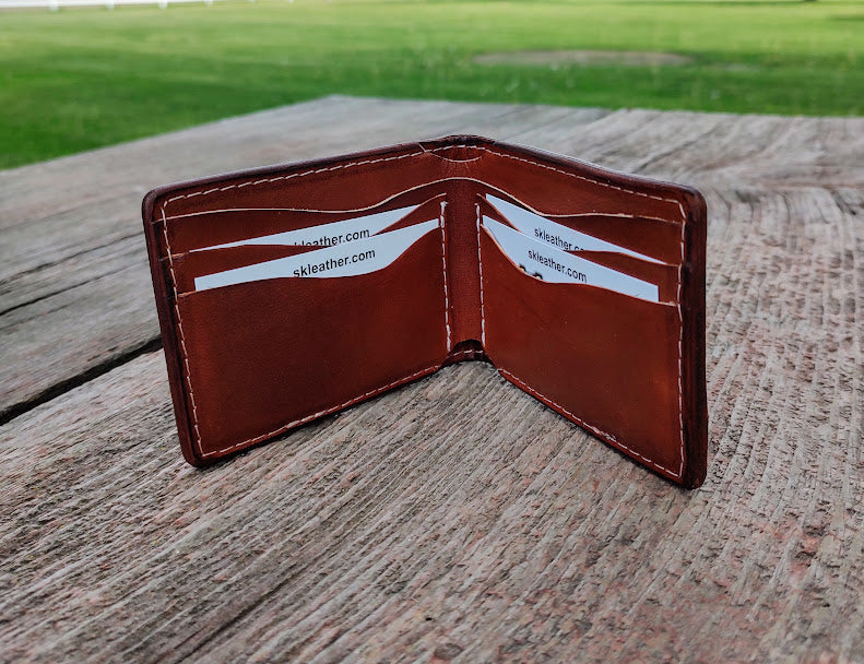 Basket stamped bi-fold wallet