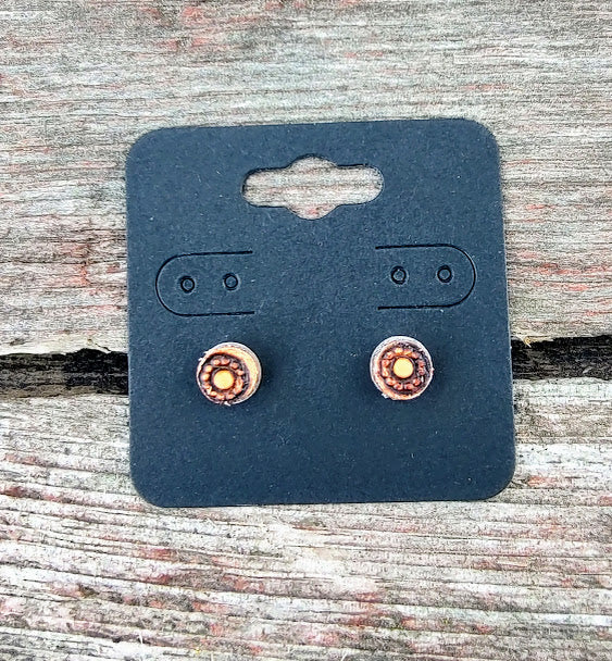 Leather stud earrings