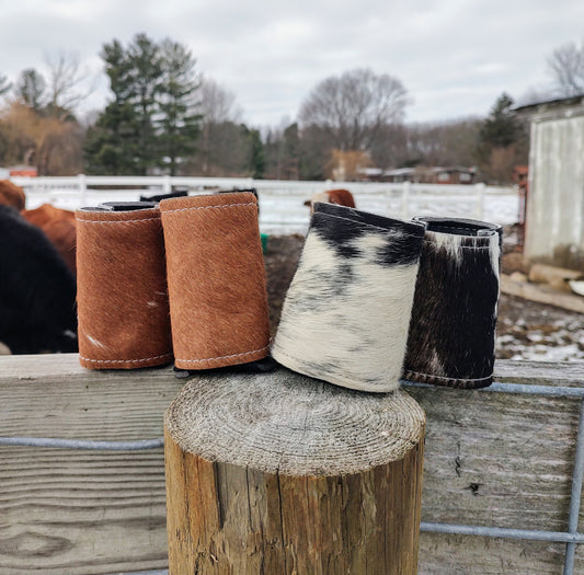 Cowhide koozie