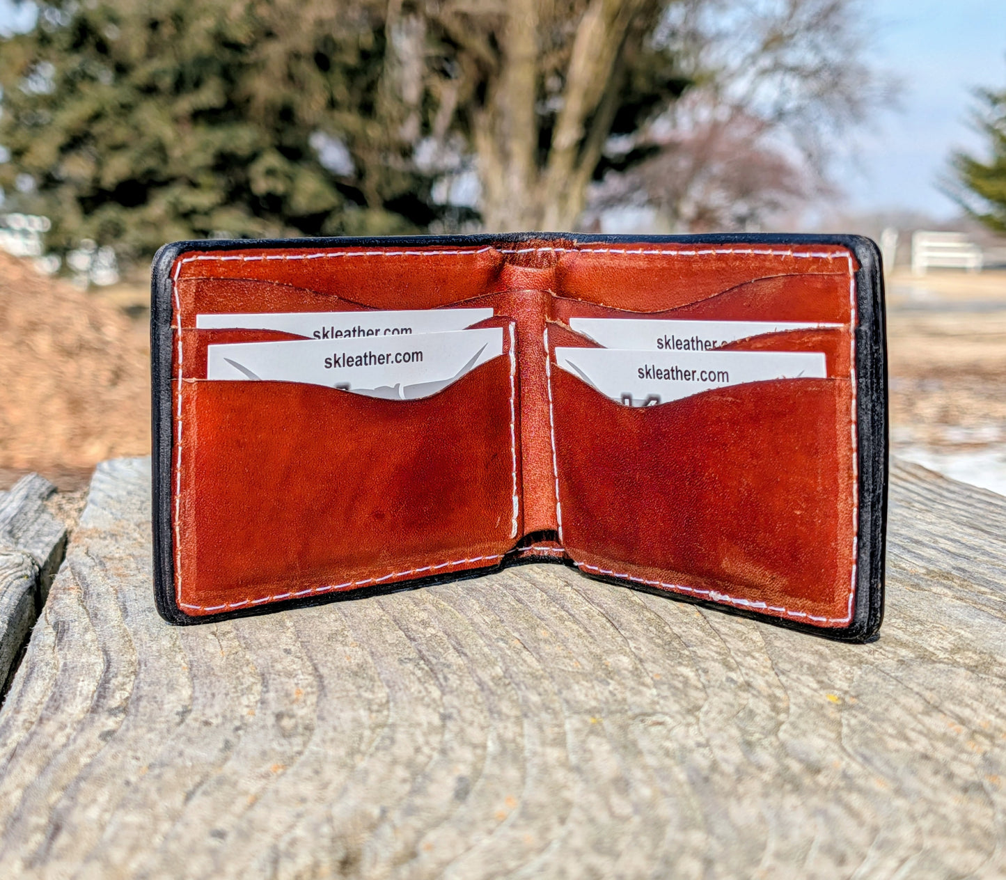 Hand-Made Tooled Leather Bifold Wallet